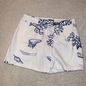 Lauch blue and white coral skirt